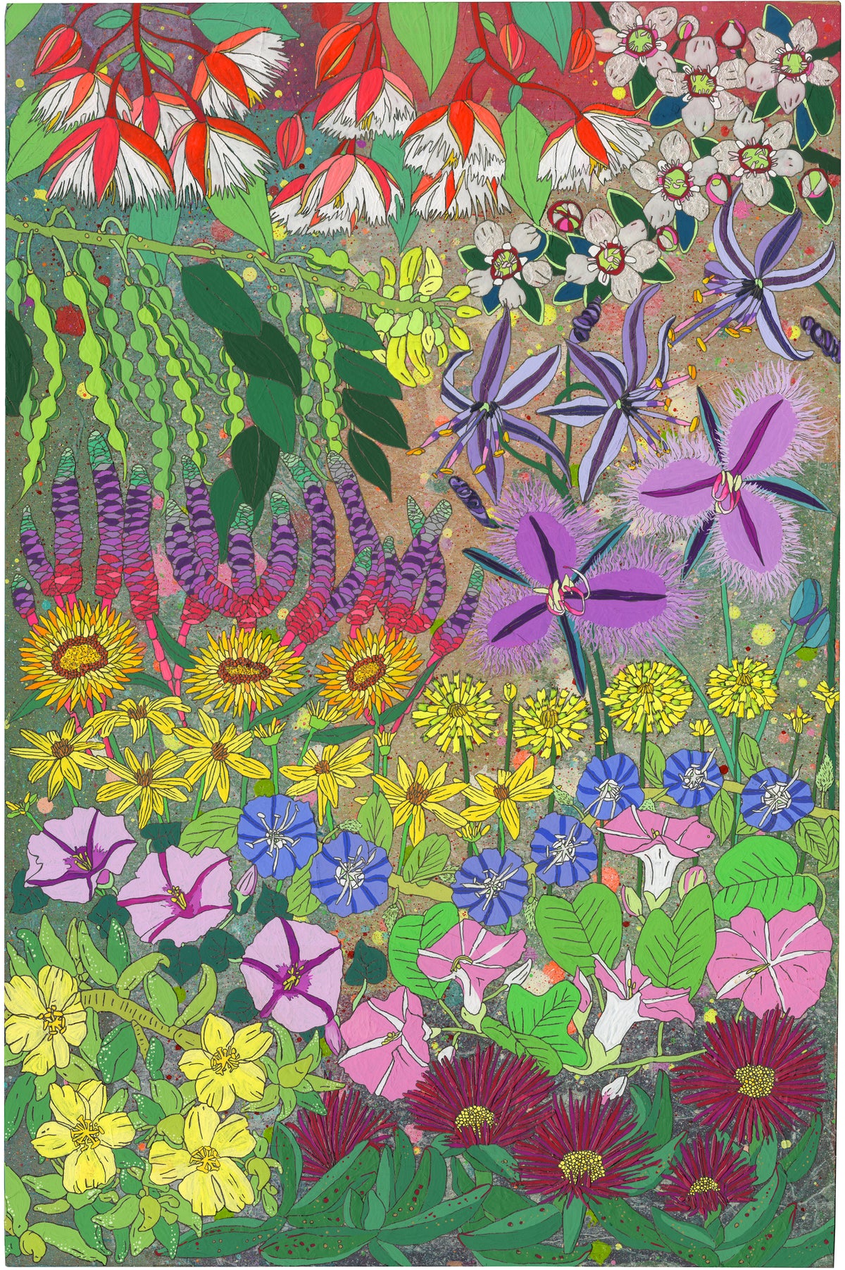 FLOWERS ON YUGAMBEH COUNTRY i: Coastal Dunes by Sarah Beetson, painting